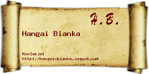 Hangai Bianka névjegykártya